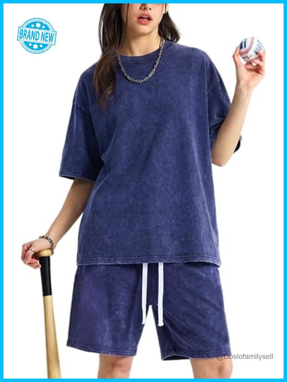 Oversized T-Shirt Shorts Set Summer Pajama Lounge Set Two Piece
